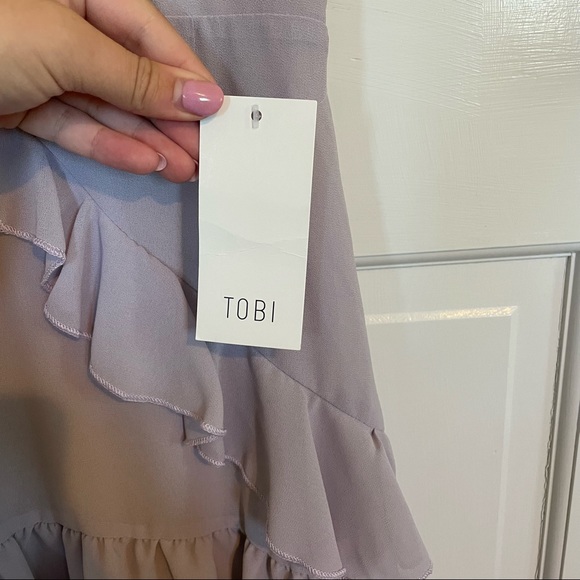 Purple Ruffle Mini Dress - Picture 4 of 6